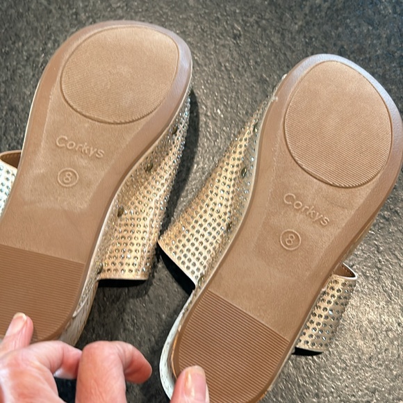 NEW Corkys champagne sparkle rhinestone wedges - Picture 5 of 11